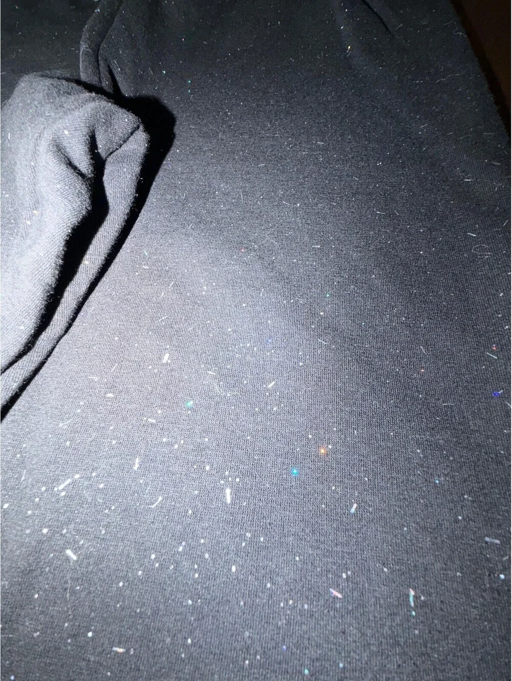 Cat & Jack New Girls XXL 16/18 Black Glitter Fleece-Lined Leggings